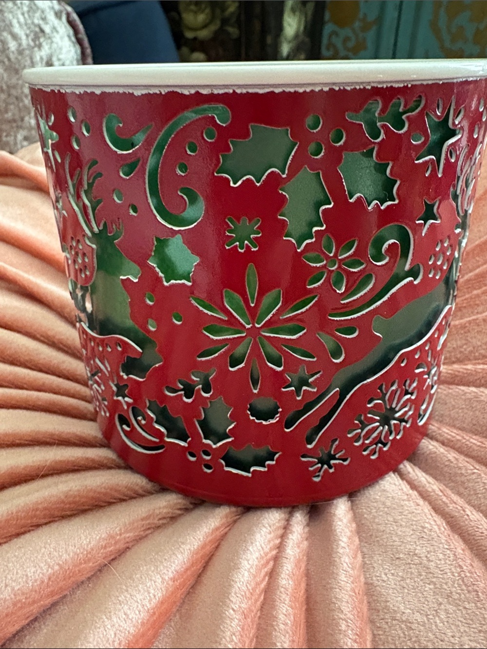Bath and Body Works Red Holiday Metal Candle Holder - Picture 2 of 10